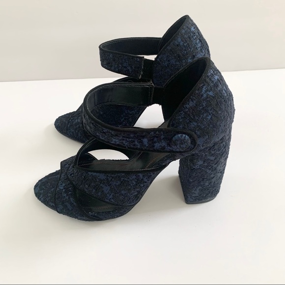 Zara Jacquard Textured Block Heel Sandal - 38 EU 7.5 US - Picture 4 of 8